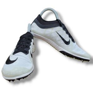 Nike Men's White and Black Track Spikes